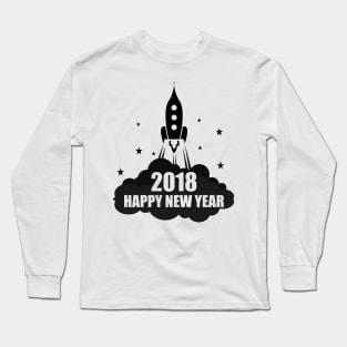 2018 Happy New Year Rocket Celebration Long Sleeve T-Shirt